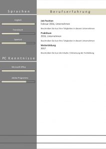 Bewerbungsanschreiben + CV Lebenslauf Download: Die Bewerbungsvorlage „Full Attention“ überzeugt von Beginn an. Das moderne Design über 4 Seiten hinweg verleiht Ihnen einen eindrucksvollen ersten Eindruck, wobei Ihre Erfahrungen im Mittelpunkt stehen. Die Bewerbungsvorlage ist gut geeignet für Berufserfahrene, da der Lebenslauf mit einer zweiten Folgeseite zusätzlichen Platz für vorherige berufliche Stationen bietet. Lebenslauf, CV, Bewerbungsvorlage für die moderne Bewerbung als Download.