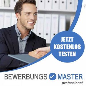 Kostenlose Testversion der Software Bewerbungsmaster 2025 Professional mit lebenslangen Updates für Bewerbungen.