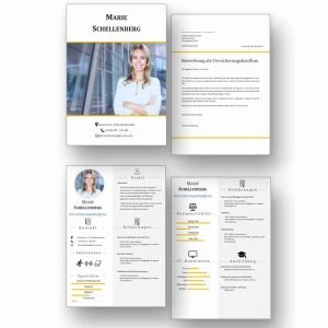 Komplett-Set CV Lebenslauf Download: Die Bewerbungsvorlage „Attention Express“ vermittelt mit wenigen Worten alle relevanten Kenntnisse und Erfahrungen. Die grafischen Icons erleichtern Personalern die Sichtung und beschleunigen so die Inhaltsvermittlung. Lebenslauf, CV, Bewerbungsvorlage für die moderne Bewerbung als Download.