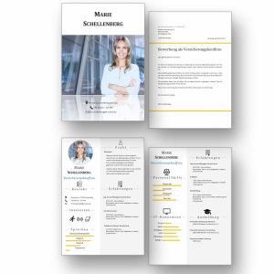 Komplett-Set 4 Seiten CV Lebenslauf Download: Die Bewerbungsvorlage „Attention Express“ vermittelt mit wenigen Worten alle relevanten Kenntnisse und Erfahrungen. Die grafischen Icons erleichtern Personalern die Sichtung und beschleunigen so die Inhaltsvermittlung. Lebenslauf, CV, Bewerbungsvorlage für die moderne Bewerbung als Download.