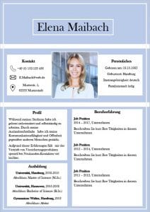 Modern strukturierter Lebenslauf in Kacheloptik. Alle relevanten Informationen profitieren von einer klaren Struktur. Personaler finden sich hier sehr gut zurecht. Lebenslauf, CV, Bewerbungsvorlage für die moderne Bewerbung als Download.