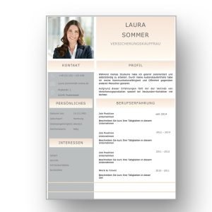 Diese Bewerbungsvorlage ist modern strukturiert und signalisiert: Wer sich so präsentiert, verkauft auch sein künftiges Unternehmen erstklassig. Dieses CV Lebenslauf Layout ist optimiert für quadratische Bewerbungsfotos. 3x4 Seiten als Download für Word und Pages. Lebenslauf, CV, Bewerbungsvorlage für die moderne Bewerbung als Download.