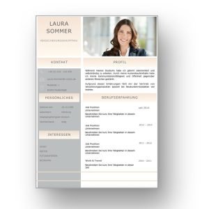 Diese Bewerbungsvorlage ist modern strukturiert und signalisiert: Wer sich so präsentiert, verkauft auch sein künftiges Unternehmen erstklassig. Dieses CV Lebenslauf Layout ist optimiert für rechteckige Bewerbungsfotos und Business-Panoramafotos. 3x4 Seiten als Download für Word und Pages. Lebenslauf, CV, Bewerbungsvorlage für die moderne Bewerbung als Download.