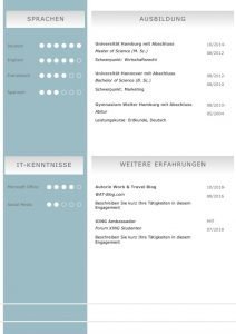 Gelungener Bildungswerdegang: Diese Bewerbungsvorlage ist modern strukturiert und signalisiert: Wer sich so präsentiert, verkauft auch sein künftiges Unternehmen erstklassig. Das sehen Personaler sofort. 5 Seiten als Download für Word und Pages. Enthält ein Deckblatt, Bewerbungsanschreiben, Lebenslauf mit Profil, CV Folgeseite, Ausbildung + weitere Erfahrung. Optimiert für Ausdruck und PDF-Export.