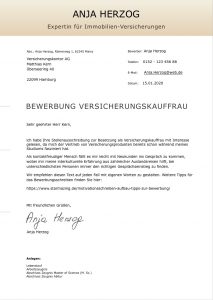 DIN 5008 Bewerbungs-Anschreiben. Ideal für E-Mail Bewerbung oder Bewerbung per Post. Alle Formatierungen und Abstände halten sich an die DIN 5008 Norm für Geschäftskorrespondenz.