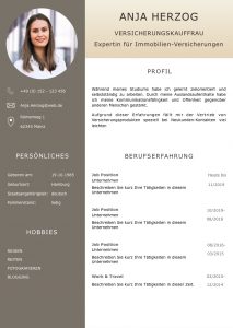 CV Lebenslaufvorlage für viel Berufserfahrung. Highlights: + 6 Seiten + unterstützt Europäischen Referenzrahmen für Sprachen (GER) + STARMAZING®-Easy-Edit-Architektur (spart viel Zeit beim Bearbeiten mit Word) + Eindrucksvolle Farben optimiert für Export als PDF und für Ausdrucke + Als deutsche Bewerbungsvorlage, EU und Schweizer Lebenslauf einsetzbar. Download für Windows Word und MacOS Pages.