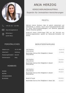 CV Profil in Carbon Farben: Eine perfekte Lebenslaufvorlage für viel Berufserfahrung. Highlights: + 6 Seiten + unterstützt Europäischen Referenzrahmen für Sprachen (GER) + STARMAZING®-Easy-Edit-Architektur (spart viel Zeit beim Bearbeiten mit Word) + Eindrucksvolle Farben optimiert für Export als PDF und für Ausdrucke + Als deutsche Bewerbungsvorlage, EU und Schweizer Lebenslauf einsetzbar. Download für Windows Word und MacOS Pages.