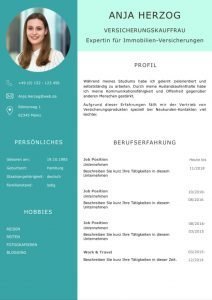 CV in Modern Mint: Ideal für Bewerbungen bei Umwelt verbundenen Unternehmen. Eine Lebenslaufvorlage für viel Berufserfahrung. Highlights: + 6 Seiten + unterstützt Europäischen Referenzrahmen für Sprachen (GER) + STARMAZING®-Easy-Edit-Architektur (spart viel Zeit beim Bearbeiten mit Word) + Eindrucksvolle Farben optimiert für Export als PDF und für Ausdrucke + Als deutsche Bewerbungsvorlage, EU und Schweizer Lebenslauf einsetzbar. Download für Windows Word und MacOS Pages.
