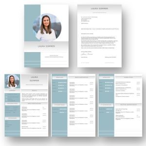 Diese Bewerbungsvorlage ist modern strukturiert und signalisiert: Wer sich so präsentiert, verkauft auch sein künftiges Unternehmen erstklassig. Das sehen Personaler sofort. 5 Seiten als Download für Word und Pages. Enthält ein Deckblatt, Bewerbungsanschreiben, Lebenslauf mit Profil, CV Folgeseite, Ausbildung + weitere Erfahrung. Optimiert für Ausdruck und PDF-Export.