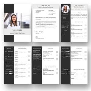 CV Komplett-Set in Carbon Farben: Eine perfekte Lebenslaufvorlage für viel Berufserfahrung. Highlights: + 6 Seiten + unterstützt Europäischen Referenzrahmen für Sprachen (GER) + STARMAZING®-Easy-Edit-Architektur (spart viel Zeit beim Bearbeiten mit Word) + Eindrucksvolle Farben optimiert für Export als PDF und für Ausdrucke + Als deutsche Bewerbungsvorlage, EU und Schweizer Lebenslauf einsetzbar. Download für Windows Word und MacOS Pages.