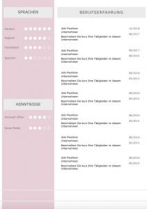 Bewerbung in moderner Lavendel Farbabstimmung. Diese Bewerbungsvorlage ist modern strukturiert und signalisiert: Wer sich so präsentiert, verkauft auch sein künftiges Unternehmen erstklassig. Das sehen Personaler sofort. 5 Seiten als Download für Word und Pages. Enthält ein Deckblatt, Bewerbungsanschreiben, Lebenslauf mit Profil, CV Folgeseite, Ausbildung + weitere Erfahrung. Optimiert für Ausdruck und PDF-Export.