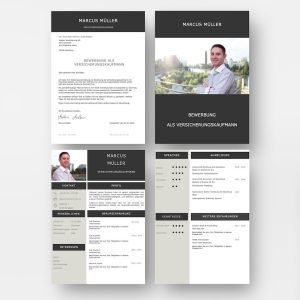 Diese Bewerbungsvorlage ist modern strukturiert und signalisiert: Wer sich so präsentiert, verkauft auch sein künftiges Unternehmen erstklassig. Das sehen Personaler sofort. 4 Seiten als Download für Word und Pages. Enthält ein Deckblatt, Bewerbungsanschreiben, Lebenslauf mit Profil, CV Folgeseite, Ausbildung + weitere Erfahrung. Optimiert für Ausdruck und PDF-Export.
