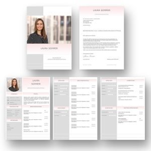 Gelungenes Bewerbungs-Design: Diese Bewerbungsvorlage ist modern strukturiert und signalisiert: Wer sich so präsentiert, verkauft auch sein künftiges Unternehmen erstklassig. Das sehen Personaler sofort. 5 Seiten als Download für Word und Pages. Enthält ein Deckblatt, Bewerbungsanschreiben, Lebenslauf mit Profil, CV Folgeseite, Ausbildung + weitere Erfahrung. Optimiert für Ausdruck und PDF-Export.