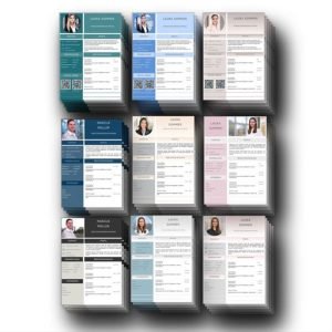 Mit diesem Bewerbungsvorlagen Design wird jeder Lebenslauf CV zum Highlight. Bewerbungsfotos wirken durch die modernen Farbabstimmungen noch eindrucksvoller und machen einen perfekten ersten Eindruck. Dieser Bewerber Komplett-Set als Download ist ideal, um Berufserfahrung, Ausbildung, Interessen, Persönlichkeitsprofil, Sprachfähigkeiten, Auslandserfahrungen und Praktikum perfekt aufbereitet zum Besten zu geben.