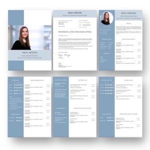 Diese Bewerbungsvorlage ist in jeder Hinsicht gelungen. Hier lassen sich eindrucksvoll im aufgeräumtem Lebenslauf-Design Bewerbungsfoto, Bewerbungsanschreiben, Berufserfahrung, Ausbildung, Praktikum, Auslandserfahrung, Persönlichkeit, Stärken bis hin zu Hobbies grafisch und modern präsentieren. Mit Download für Word und Mac Pages.