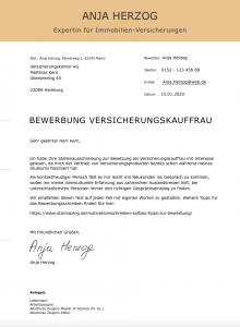 DIN 5008 regelt die Formatierungsnormen für Geschäftskorrespondenz. Diese sind für eine Bewerbung nicht zwingend vorgeschrieben, machen aber immer einen vorteilhaften Eindruck, wie man mit diesem Bewerbungsanschreiben als Vorlage zum Download eindrucksvoll sehen kann.