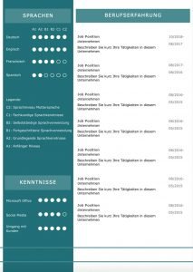 Modern und hochwertig bewerben. Perfekte Bewerbungsvorlage für PC, MAC. Sprachen grafisch nach EU Richtlinien dargestellt. Berufserfahrung und Kenntnisse des Bewerbers sind perfekt und klar strukturiert. Wer sich modern bewerben möchte ist hier richtig. Sofort - Download: