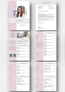 Bewerbung in moderner Lavendel Farbabstimmung. Diese Bewerbungsvorlage ist modern strukturiert und signalisiert: Wer sich so präsentiert, verkauft auch sein künftiges Unternehmen erstklassig. Das sehen Personaler sofort. 5 Seiten als Download für Word und Pages. Enthält ein Deckblatt, Bewerbungsanschreiben, Lebenslauf mit Profil, CV Folgeseite, Ausbildung + weitere Erfahrung. Optimiert für Ausdruck und PDF-Export.