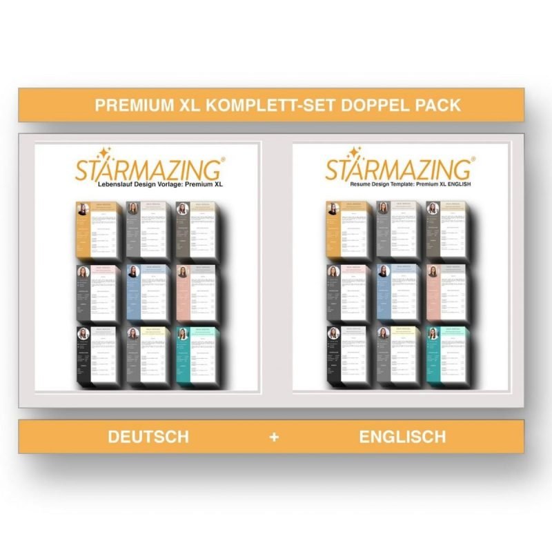 Das ist ein perfektes Bewerbung-Design für Bewerbungen in Europa. Inklusive einer Kompakt-Design Variante, damit kürzere Lebensläufe groß wirken und aussagekräftig beeindrucken. Alle Vorlagen komplett in deutsch und dazu auch in englisch. Sofort Download für Word und Pages. So sieht eine moderne nationale und internationale Bewerbung aus.