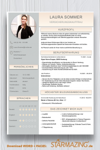 Perfekte und moderne Design Bewerbungsvorlage von STARMAZING: Seite 1: Bewerbungsdeckblatt Seite 2: Bewerbungsanschreiben Seite 3: CV Lebenslauf mit Profil Seite 4: CV Lebenslauf Folgeseite Seite 5: Flexible Zusatzseite / Weiterbildung Seite 6: Bildungsweg Seite 7: CV Kompakt Seite Seite 8: Motivationsschreiben Seite 9: Initiativbewerbung / OnePager Homeoffice Möglichkeit, Reisebereitschaft, Persönlichkeitsdarstellung, Kenntnisse und zeitliche Verfügbarkeit werden eindrucksvoll grafisch präsentiert. Mit Social Media QR Codes. Alle Schriften ohne Installation dabei. Download: www.STARMAZING.de/bewerber-shop