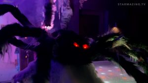 Halloween in Rheydt: Großer Kindergrusel in Mönchengladbach im Kurfürstenwinkel. Die Spring-Spinne Tekla war dieses Jahr neu und erschreckte mit unerwarteten Sprüngen ins Publikum.