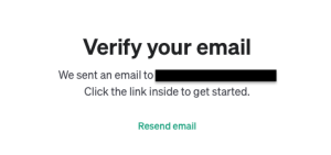 Bildschirmfoto einer Nachricht, die bestätigt, dass eine Verifizierungs-E-Mail an den neuen Benutzer gesendet wurde, mit einem Button zum erneuten Senden der E-Mail.