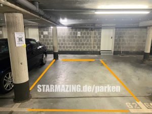 Foto vom Stellplatz in der Tiefgarage. Mieten in Mönchengladbach Rheydt 1 Tag und länger. Tiefgarage Königstraße 132, 41236 Mönchengladbach Rheydt. Stellplatz 62. Online buchen und sofort günstig parken. Flexibel: 1 Tag bis 180 Tage.