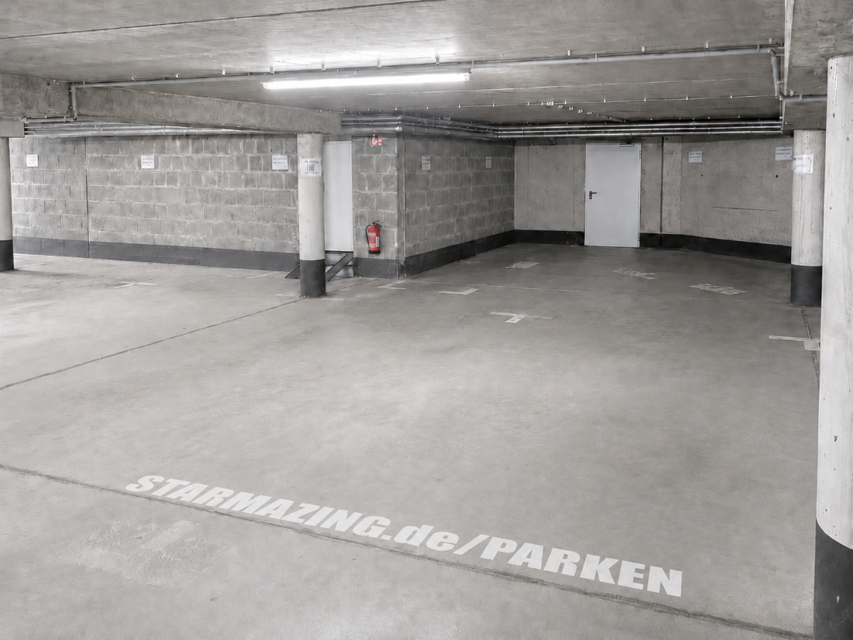 Tiefgaragenstellplätze für Motorräder mit sicherem Zugang, Beleuchtung und optionaler Videoüberwachung in Mönchengladbach.