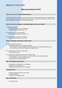 Beispiel für ein Persönlichkeitsprofil aus der Bewerbungssoftware BEWERBUNGSMASTER.