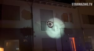 Halloween Auge Fenster Projektion Haus Mönchengladbach Rheydt